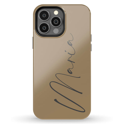 Custom Signature Name Earth Tones iPhone Case - Dark